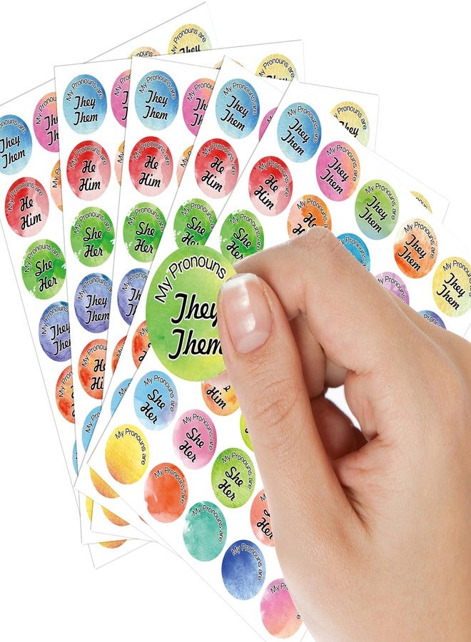 TESWEY 350PCS Pronoun Stickers for Name Tags,10Sheets Pronoun Stickers Bulk Badges for Conference,1" Multiple Colors He Him She Her They Them Gender Identity Labels for Party Kids Boys Girls - Image 5